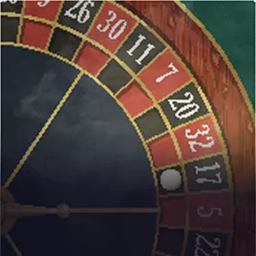 Roulette in Paradice City — pixel-art roulette wheel