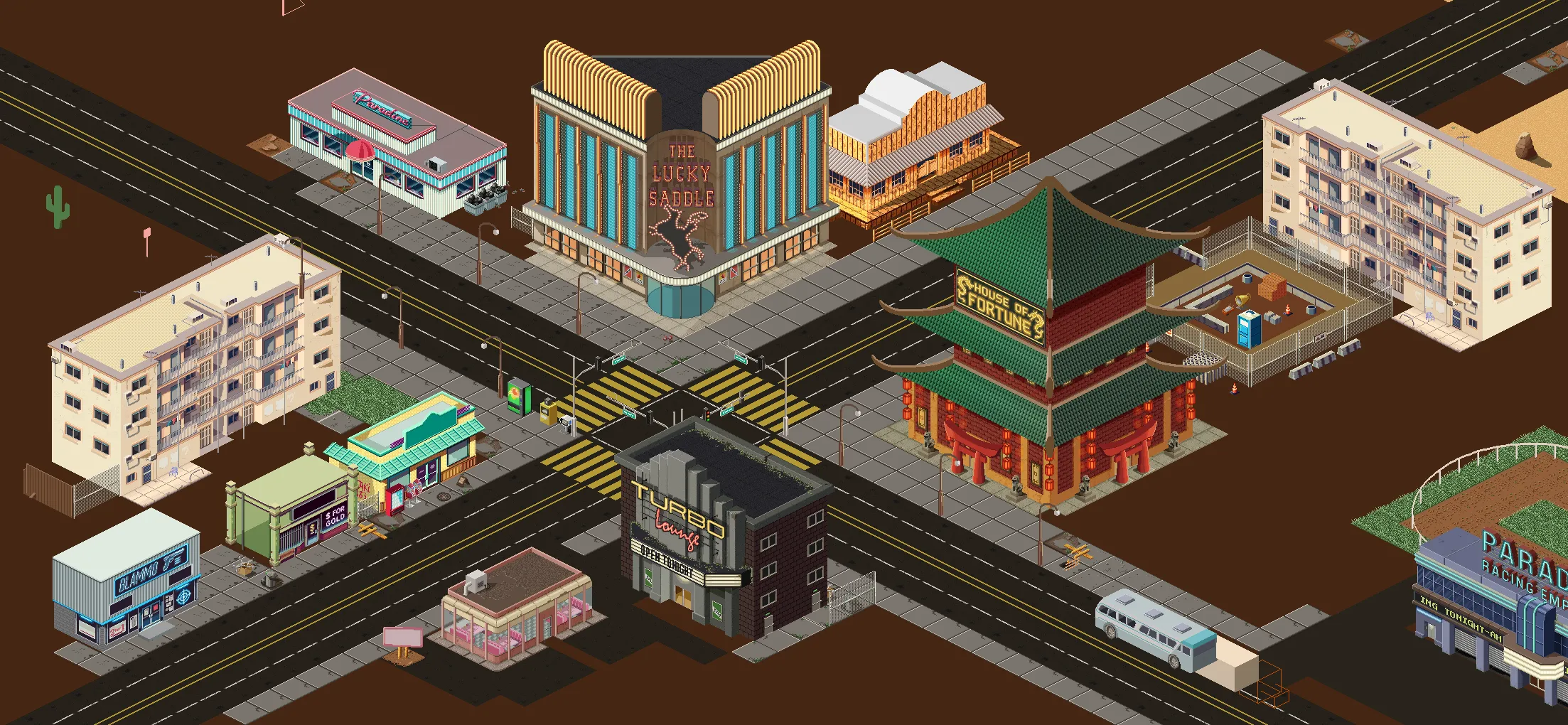 Hand-drawn map of Paradice City