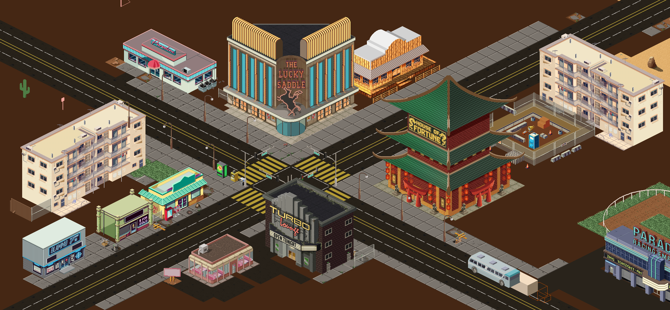Hand-drawn map of Paradice City